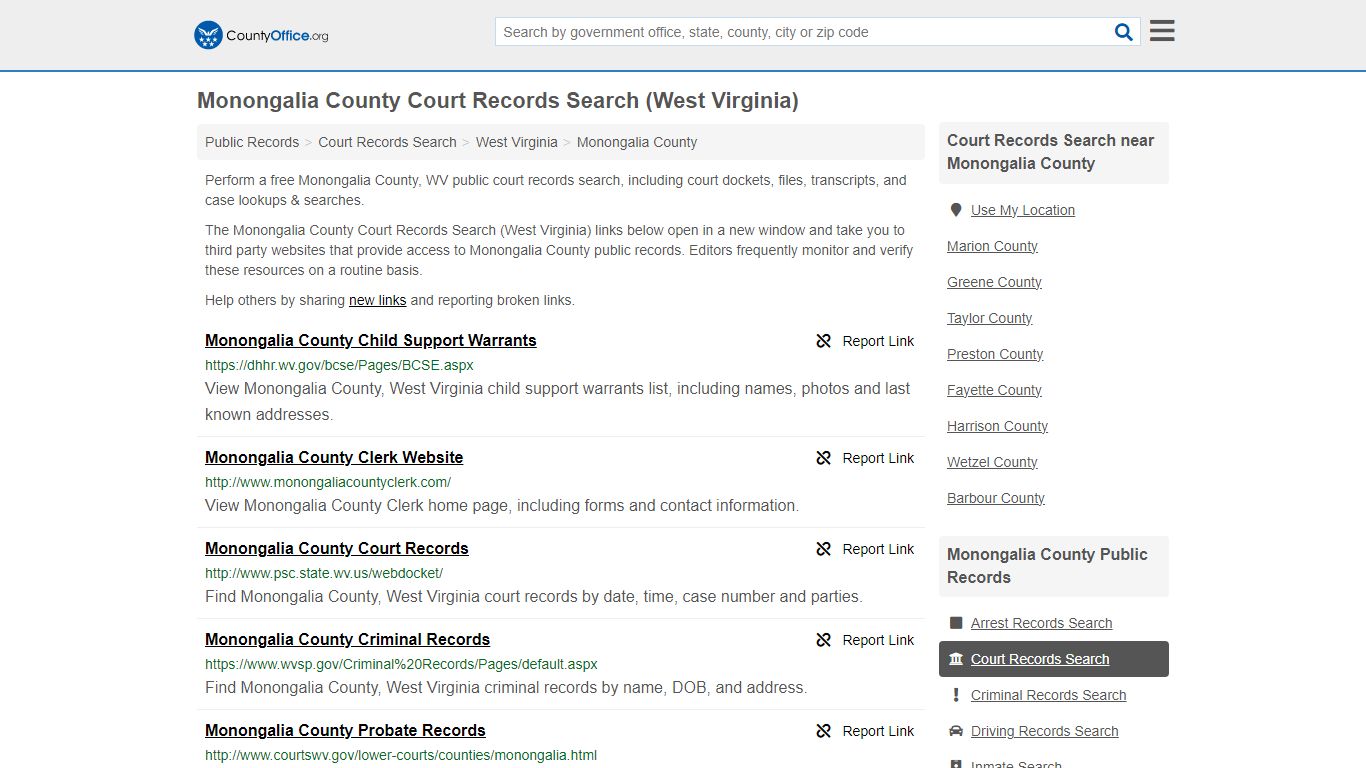 Court Records Search - Monongalia County, WV (Adoptions, Criminal ...